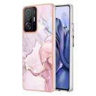 For Xiaomi Mi 11T / Mi 11T Pro Electroplating Marble IMD TPU Phone Case(Rose Gold 005) - 1