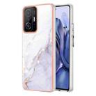 For Xiaomi Mi 11T / Mi 11T Pro Electroplating Marble IMD TPU Phone Case(White 006) - 1