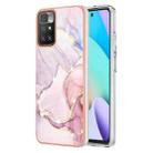 For Xiaomi Redmi 10 Electroplating Marble IMD TPU Phone Case(Rose Gold 005) - 1