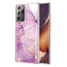 For Samsung Galaxy Note20 Ultra Electroplating Marble IMD TPU Phone Case(Purple 001) - 1