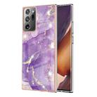 For Samsung Galaxy Note20 Ultra Electroplating Marble IMD TPU Phone Case(Purple 002) - 1