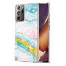 For Samsung Galaxy Note20 Ultra Electroplating Marble IMD TPU Phone Case(Green 004) - 1