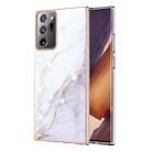 For Samsung Galaxy Note20 Ultra Electroplating Marble IMD TPU Phone Case(White 006) - 1