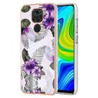 For Xiaomi Redmi Note 9 / 10X 4G Electroplating IMD TPU Phone Case(Purple Flower) - 1