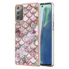 For Samsung Galaxy Note20 Electroplating IMD TPU Phone Case(Pink Scales) - 1