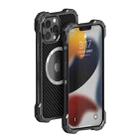 For iPhone 12 Pro Max R-JUST RJ51 Hollow Shockproof Metal Protective Phone Case(Dark Grey) - 1