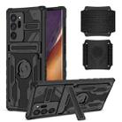 For Samsung Galaxy Note20 Ultra Kickstand Detachable Armband Phone Case(Black) - 1