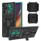 For Samsung Galaxy Note20 Ultra Kickstand Detachable Armband Phone Case(Deep Green) - 1