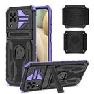 For Samsung Galaxy A12 5G Kickstand Detachable Armband Phone Case(Purple) - 1