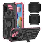 For Samsung Galaxy A21s Kickstand Detachable Armband Phone Case(Pink) - 1