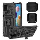 For Samsung Galaxy A21s Kickstand Detachable Armband Phone Case(Black) - 1