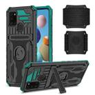 For Samsung Galaxy A21s Kickstand Detachable Armband Phone Case(Deep Green) - 1