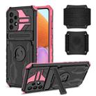 For Samsung Galaxy A32 4G Kickstand Detachable Armband Phone Case(Pink) - 1
