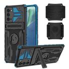 For Samsung Galaxy Note20 Kickstand Detachable Armband Phone Case(Blue) - 1
