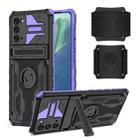 For Samsung Galaxy Note20 Kickstand Detachable Armband Phone Case(Purple) - 1