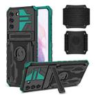 For Samsung Galaxy S21+ 5G Kickstand Detachable Armband Phone Case(Deep Green) - 1