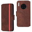 For Huawei Mate 30 Pro Retro Frosted Oil Side Horizontal Flip Case with Holder & Card Slots(Wine Red) - 1