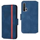 For Huawei Honor 20 Pro Retro Frosted Oil Side Horizontal Flip Case with Holder & Card Slots(Blue) - 1