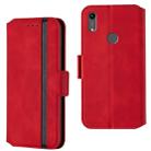 For Huawei Y6 (2019) / Honor 8A Retro Frosted Oil Side Horizontal Flip Case with Holder & Card Slots(Red) - 1