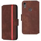 For Huawei Y6 (2019) / Honor 8A Retro Frosted Oil Side Horizontal Flip Case with Holder & Card Slots(Wine Red) - 1