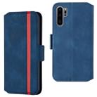 For Huawei P30 Pro Retro Frosted Oil Side Horizontal Flip Case with Holder & Card Slots(Blue) - 1