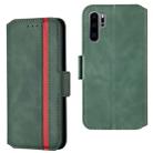 For Huawei P30 Pro Retro Frosted Oil Side Horizontal Flip Case with Holder & Card Slots(Green) - 1