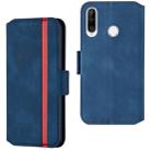 For Huawei P30 lite Retro Frosted Oil Side Horizontal Flip Case with Holder & Card Slots(Blue) - 1