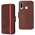 For Huawei P30 lite Retro Frosted Oil Side Horizontal Flip Case with Holder & Card Slots(Wine Red) - 1