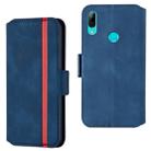 For Huawei P smart 2019 Retro Frosted Oil Side Horizontal Flip Case with Holder & Card Slots(Blue) - 1