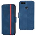 For Huawei Honor 7A Retro Frosted Oil Side Horizontal Flip Case with Holder & Card Slots(Blue) - 1