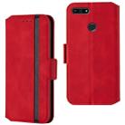 For Huawei Honor 7A Retro Frosted Oil Side Horizontal Flip Case with Holder & Card Slots(Red) - 1