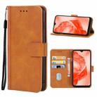 Leather Phone Case For TCL 205(Brown) - 1