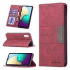 For Samsung Galaxy A02 Magnetic Splicing Leather Phone Case(Red) - 1