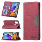 For Samsung Galaxy A21s Magnetic Splicing Leather Phone Case(Red) - 1