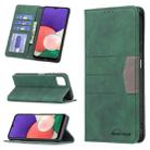 For Samsung Galaxy A22 5G Magnetic Splicing Leather Phone Case(Green) - 1