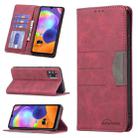 For Samsung Galaxy A31 Magnetic Splicing Leather Phone Case(Red) - 1