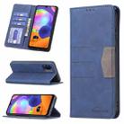 For Samsung Galaxy A31 Magnetic Splicing Leather Phone Case(Blue) - 1