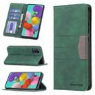 For Samsung Galaxy A51 Magnetic Splicing Leather Phone Case(Green) - 1