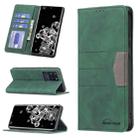 For Samsung Galaxy S20 Ultra Magnetic Splicing Leather Phone Case(Green) - 1