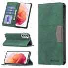 For Samsung Galaxy S21 5G Magnetic Splicing Leather Phone Case(Green) - 1