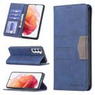 For Samsung Galaxy S21 5G Magnetic Splicing Leather Phone Case(Blue) - 1