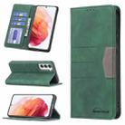 For Samsung Galaxy S21+ 5G Magnetic Splicing Leather Phone Case(Green) - 1
