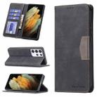 For Samsung Galaxy S21 Ultra 5G Magnetic Splicing Leather Phone Case(Black) - 1