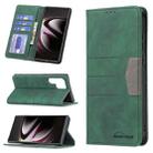 For Samsung Galaxy S22 Ultra 5G Magnetic Splicing Leather Phone Case(Green) - 1