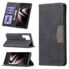 For Samsung Galaxy S22 Ultra 5G Magnetic Splicing Leather Phone Case(Black) - 1