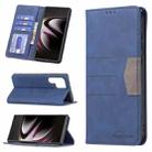 For Samsung Galaxy S22 Ultra 5G Magnetic Splicing Leather Phone Case(Blue) - 1