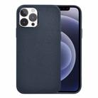 For iPhone 12 / 12 Pro WiWU PC + Calfskin Genuine Leather Phone Case(Navy Blue) - 1