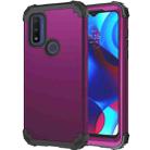 For Motorola G Pure 3 in 1 Shockproof PC + Silicone Protective Phone Case(Dark Purple + Black) - 1