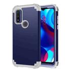 For Motorola G Pure 3 in 1 Shockproof PC + Silicone Protective Phone Case(Navy Blue + Grey) - 1