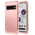 For Google Pixel 6 Pro 3 in 1 Shockproof PC + Silicone Protective Phone Case(Rose Gold) - 1